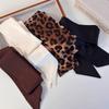 Retro Leopard Print Solid Color Satin Silk Scarf Headbands Womans Fashion Long Strip Silk Scarf Girdle Belt Hair Ring Hair Rope
