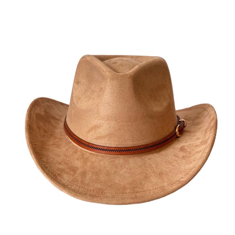Retro Western Cowboy Hat with Upturned Brim - Unisex Jazz Style, European & American Fashion