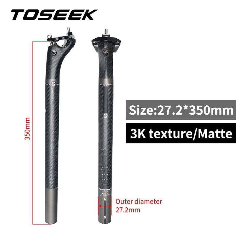 TOSEEK Bicycle Seatpost Carbon 3K Weave Matt Offset 20mm Seat Post 27.2/30.8/31.6 Mtb Telescopic Rode Bike Seatpost Dropper Post