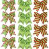 1Pc Christmas Bows for Wreath Glitter Red Green Stripe Bows Ornaments Christmas Decorative Small Burlap Bow for Party Supplies