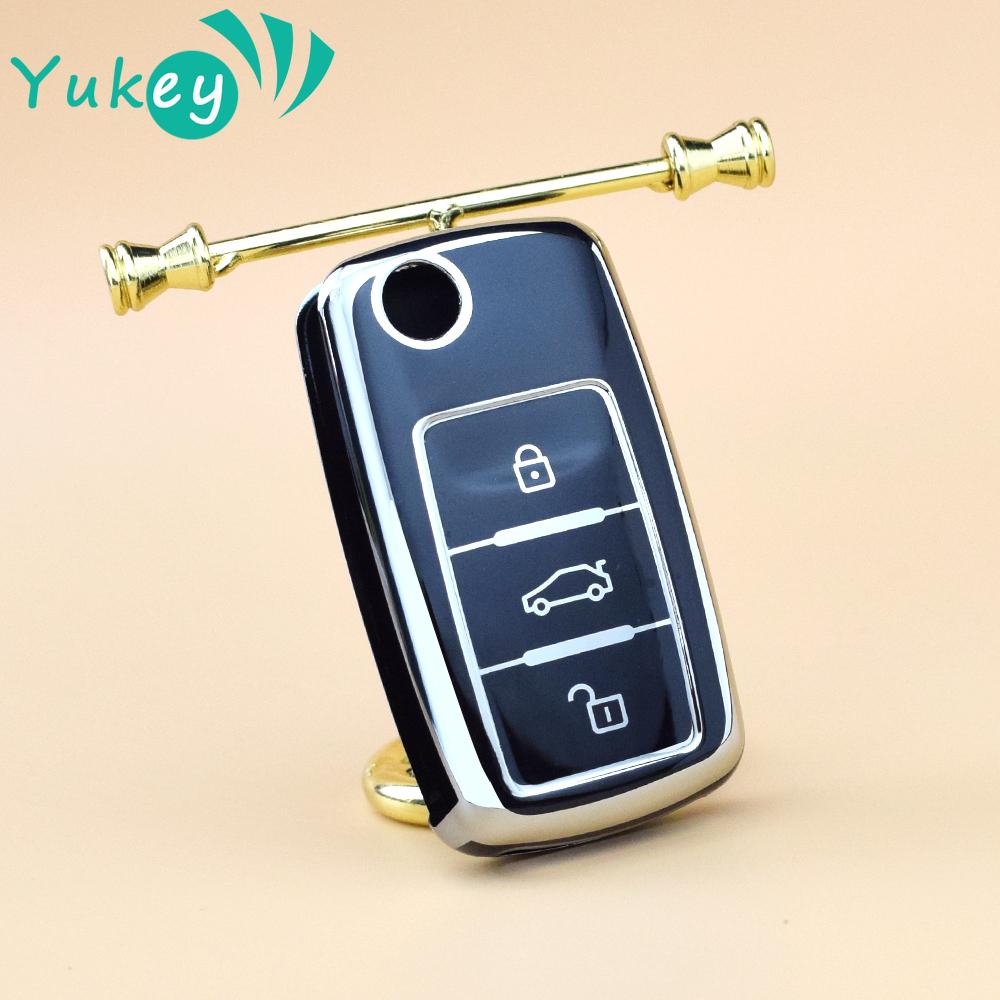 3 Buttons TPU Cover Case for Volkswagen Polo Passat B5 Golf 4 5 6 MK5 MK6 Eos Bora Beetle TSI Protect Car Key Shell