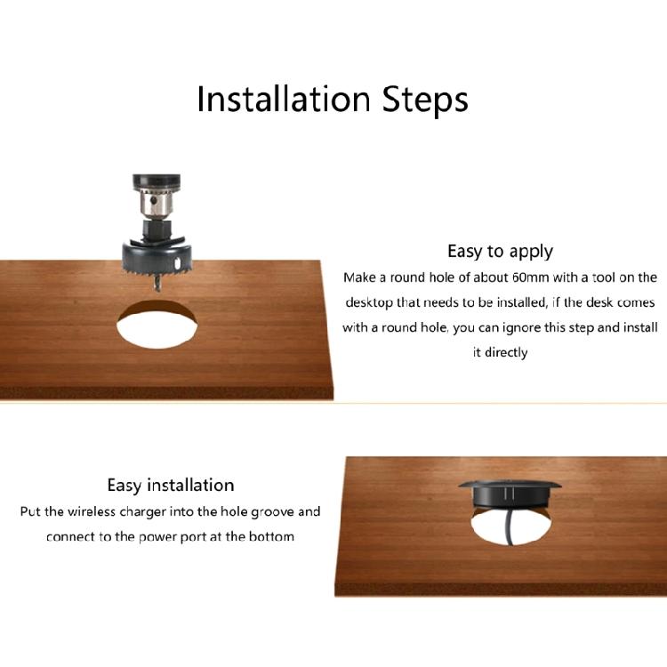 Универсальная зарядная станция для мобильного телефона 10 Вт Беспроводная зарядная панель Встраиваемое в стол зарядное устройство для 15 14 13