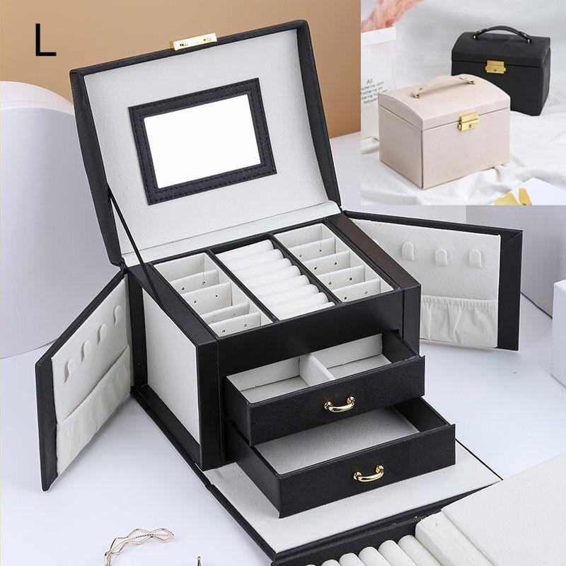 Portable S/M/L Size Jewelry Box Multi-Functional PU Jewelry Case for Rings Earrings Necklaces Accessories Travel Jewelry Box