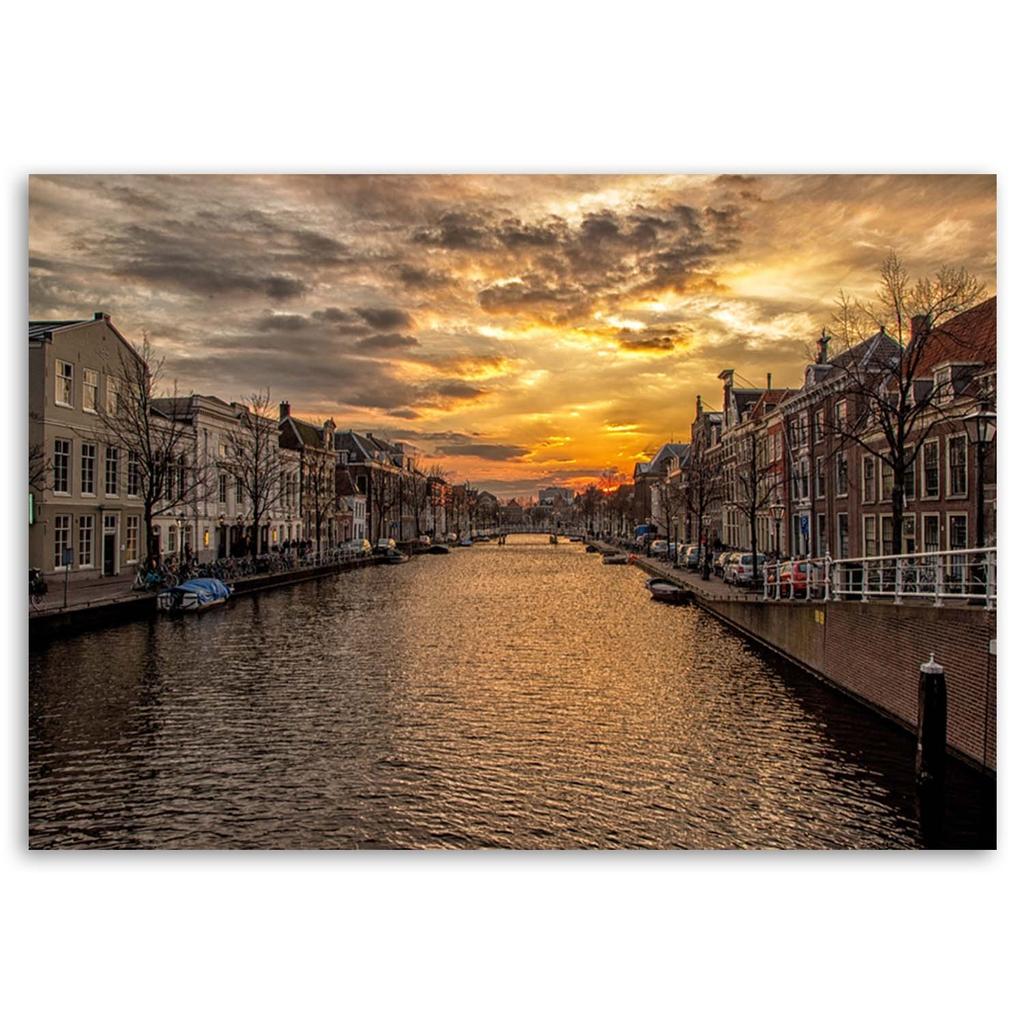Canvas Print, City River Architecture