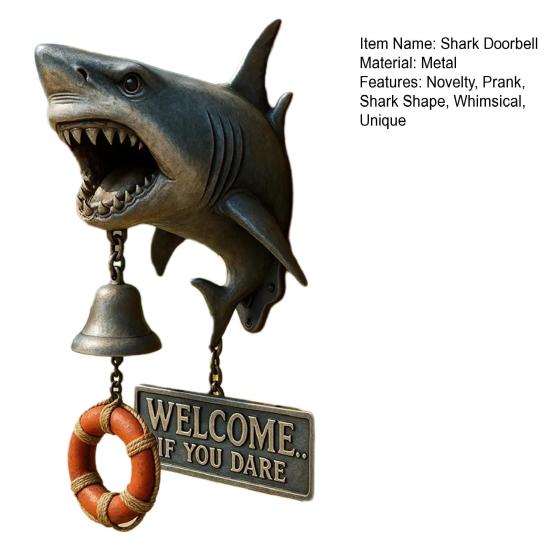 Дверной звонок «Атака акулы», дверной звонок в форме акулы, новинка, настенный колокольчик для помещения и улицы, для входной двери, крыльца, домашнего декора
