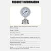 Diaphragm Pressure Gauge Stainless Steel Integrated Sanitary Vacuum Gauge 60mm 50.5 Connection-40-200°