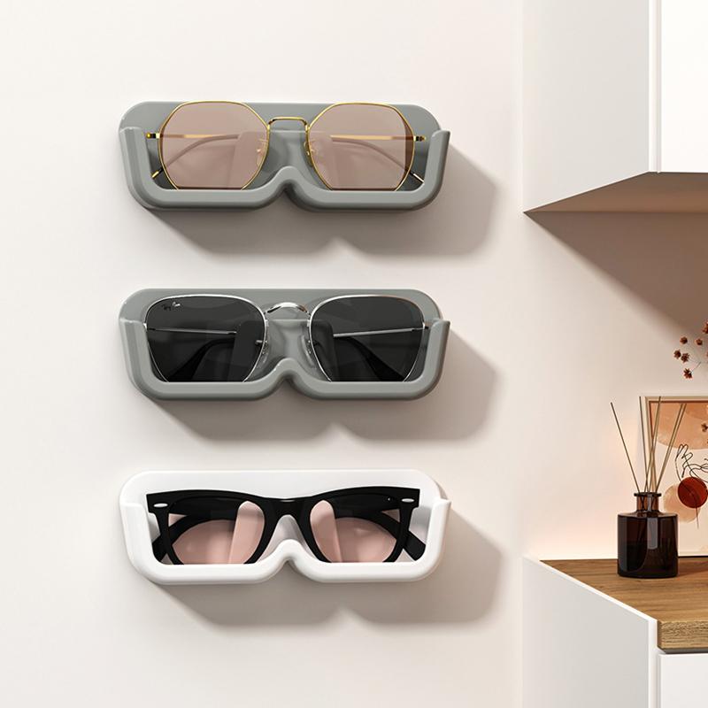 Hanging Self-adhesive Glasses Storage Rack No Drilling Organizer Show Accessories