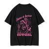 Save A Horse Ride A Cowgirl Print T Shirt Men Women Retro Aesthetic Fashion T-shirts Casual Oversized T-shirt Streetwear