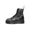 Leather Fashion Printed Lace-Up Short Martin Boots Unisex Boots Black Gray 27669001