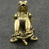 Solid Brass Frog Turtle Figurine Mini Statue Incense Burner Ornament Desk Decor