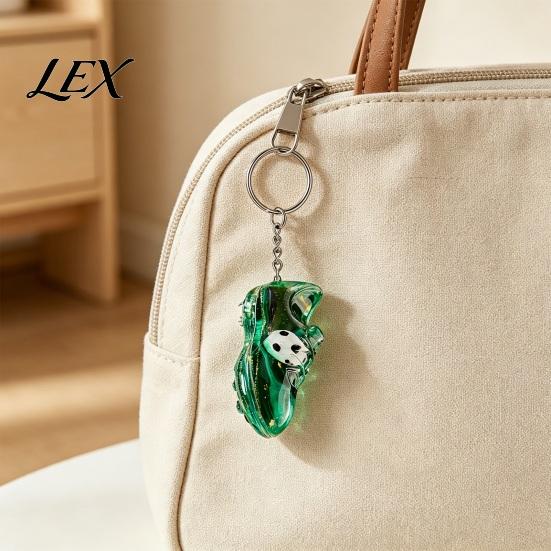 Floating Oil Keychain 2Pcs Pendant, Acrylic Football Boot Design with Glitter Quicksand Fan Memorabilia Flowing Stars, Transparent Material