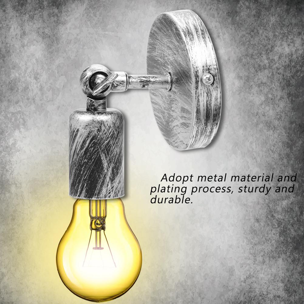 Настенный светильник в стиле ретро для бара, кофейни, коридора, держатель лампы с цоколем E27(Серебряный)