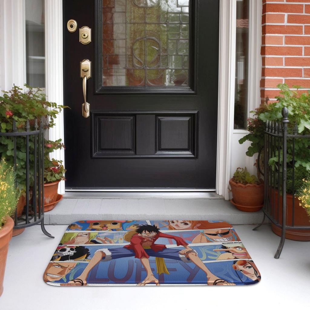 Anime One P-Pieces Front Door Floor Entrance Welcome Mat Outdoor Kitchen Bath Doormat Bedroom Living Room Carpet Rug Footpad
