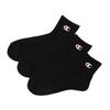 Champion Solid Socks with Half Pile and Quarter Size Cm Men's (3-Pair Set) One-Point Logo, Length, Black, 25.0 (CMSCY201)