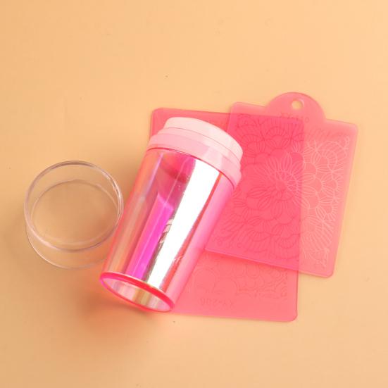 1 комплект, многоразовый недеформированный штамп для ногтей, хорошая пластичность, круглый силиконовый штамп, прозрачный инструмент для дизайна ногтей