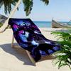 Dark Figure with Purple Monster Artwork Beach towel quick-drying for travel outdoor sports jogging beach and swimming