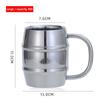 Beer Cup 500/450ml Double Stainless Steel Outdoor Camping Western Coffee Cup With Handle Insulated Portable Water Cup Mugs