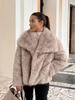 2024 Women's European & American Faux Fur Lapel Coat - Fall/Winter Street Fashion