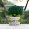 1/2Pcs Positive Crocheted Vegetable with Encouraging Card Emotional Support Handmade Knitting Carrot Broccoli Toy Doll Kids Adults Gift
