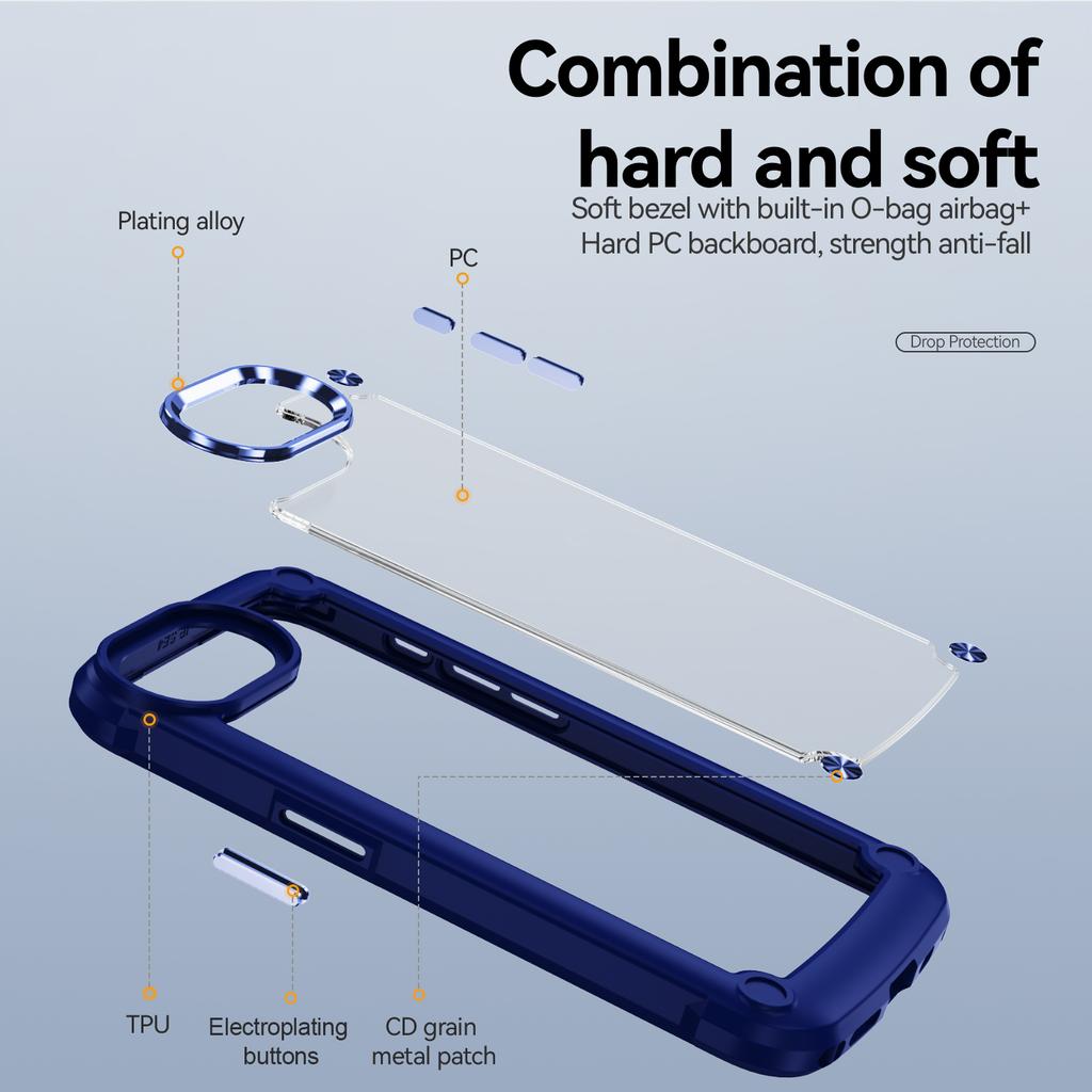 Роскошный прочный ударопрочный чехол для iPhone 16 15 14 13 12 11 Pro Max 16 Plus 16e силиконовый бампер прозрачный жесткий чехол