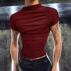 Summer Men Short Sleeve See Through Mesh Sheer T-shirts