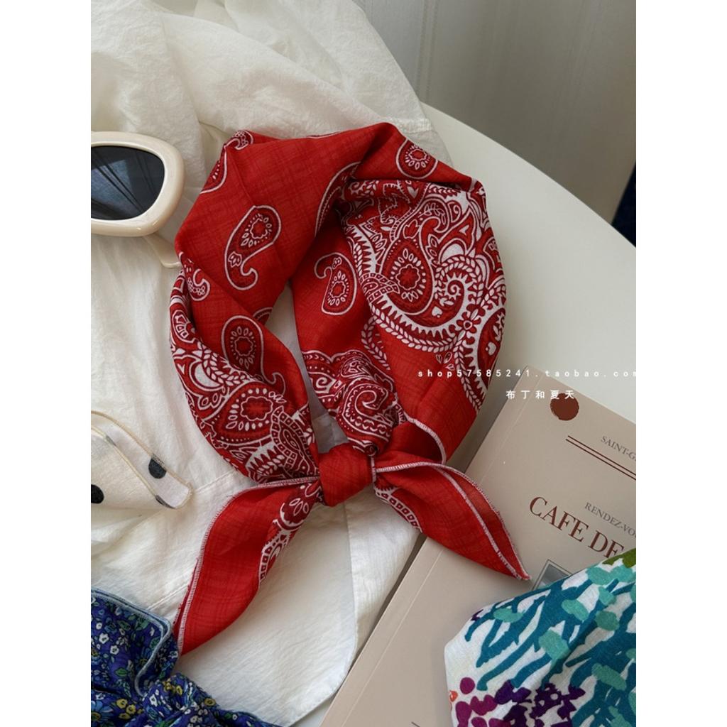 Весна/Лето Новый Женский Маленький Шарф Богемный Квадратный Шарф Головной Платок Европейский и Американский Универсальный Шарф с Цветочным Принтом