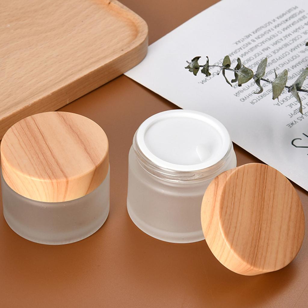 1PC Glass Cosmetic Container Empty Sample Jars with Leak Proof Lids Makeup Sample Containers for Lotion Cream