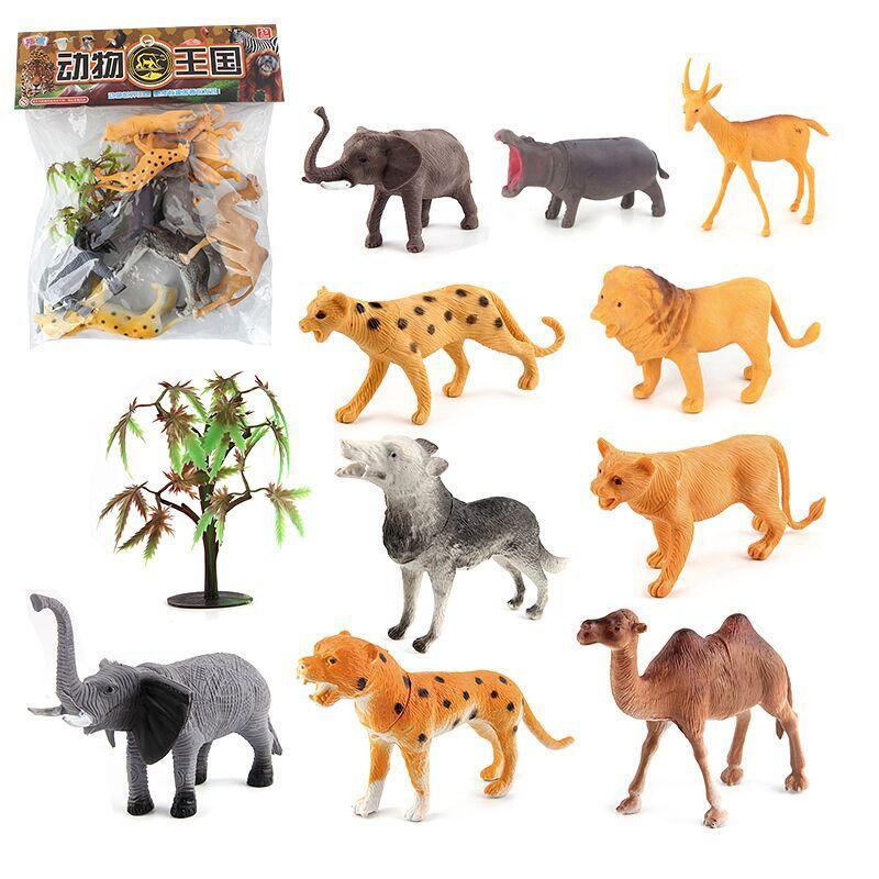 Animal World Wildlife 10-Piece Set Of Plastic Ornaments Static Model Doll Toys