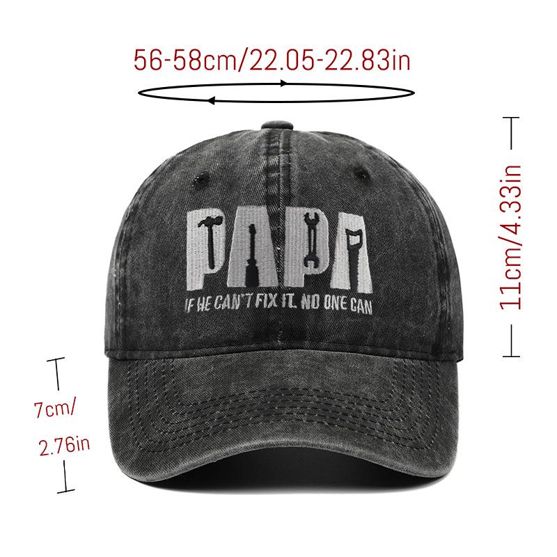 Винтажная Бейсболка PAPA Dad с вышивкой - Унисекс, Мягкий козырек, Универсальная защита от солнца