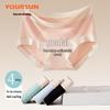 Yiershuang Modal Women's Seamless Mid-Waist Briefs (4-Pack)