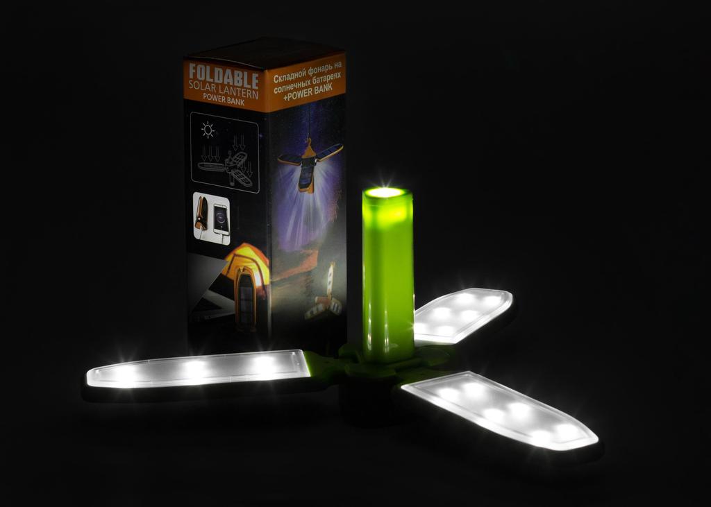 Фонарь на солнечной батарее Kilnex «Лепестки» + powerbank 2600 mah (ip 40)