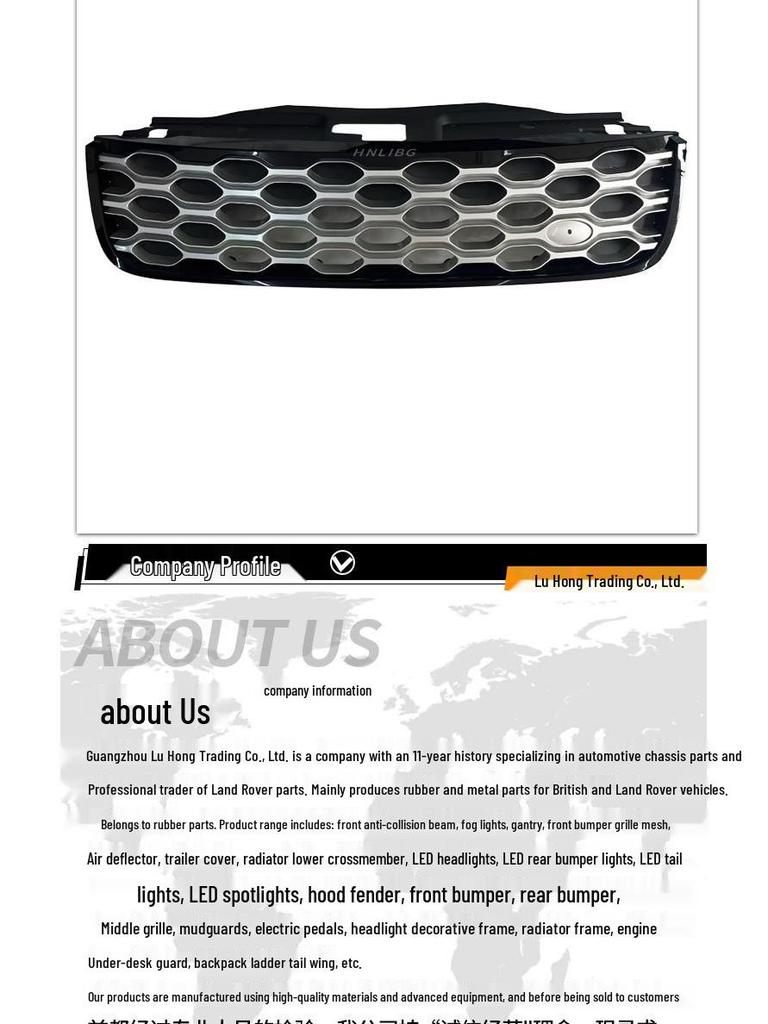 Compatible with 2020 Land Rover Discovery 5: Black Edge Silver Mesh Front Bumper Grille LR142423