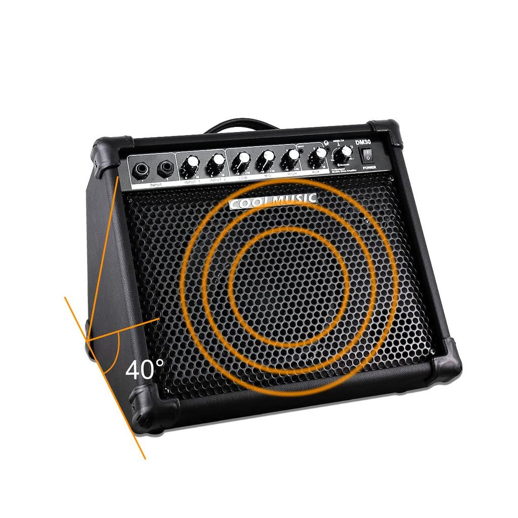 Coolmusic DM30 AMP 30 Вт электронный барабанный усилитель клавишный усилитель с входом Aux и 2 3-полосным эквалайзером и выходом DI BT, входы,