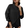 Women's Fashion Casual Hoodie Jacket Solid Color Zipper Top