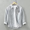 6633 Мужская куртка-рубашка Oxford с длинными рукавами и вышивкой в стиле casual