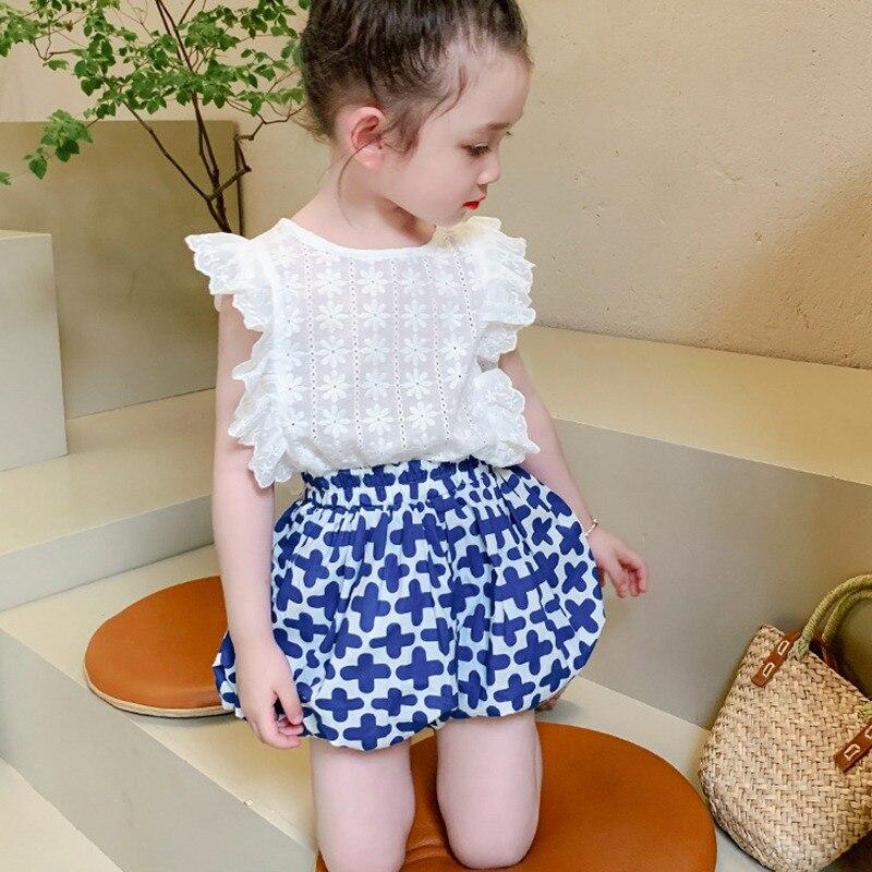 Детские шорты для девочек, брюки тыквы с высокой талией, детские милые шаровары