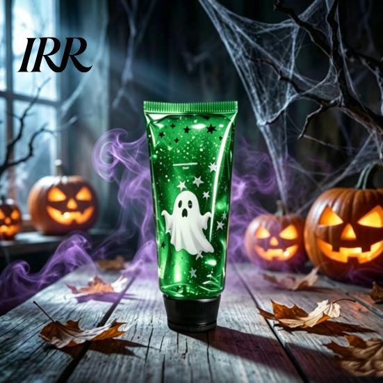 Washable Glitter Squeeze Tube Ghost Toothpaste Stress Ball, Purple Flow Slow Rising Portable Anxiety Relief Toy Fidget Toy, Halloween Decompression