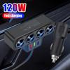 New12V/24V Car Cigarette Lighter Adapter 4-Socket 3.1A Charger Charger USB Car USB+QC3.0+PD3.1A Accessories Port USB 120W