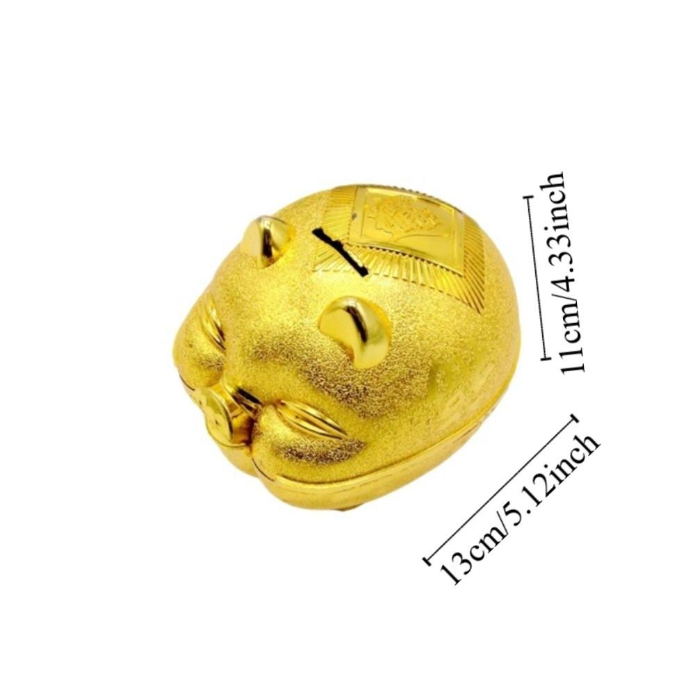 Gold Pig Pig Plastic Piggy Bank Plastic Coin Saving Box Practical Pig Money Jar  Student Gift