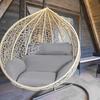 Egg Chair Cushion Swing Chair Cushion with Headrest Washable Hanging Basket Seat Cushion Replacement for Patio Garden Egg Chair