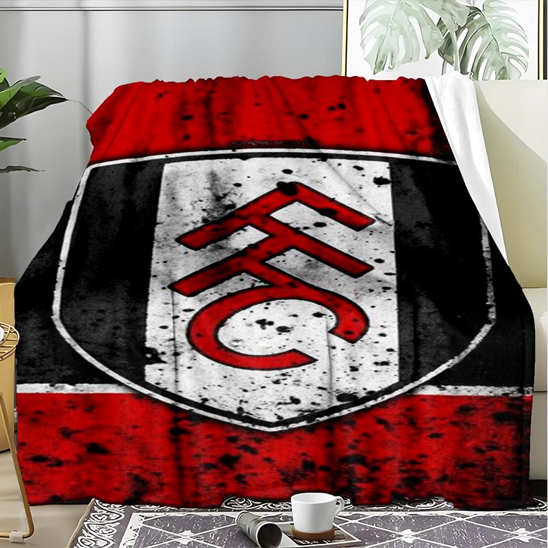 1PC Fulham F.C Printed Soft Flannel Blanket Throw for Adult Bedroom Living Room Sofa Camping Travel Fan gifts Christmas Gifts