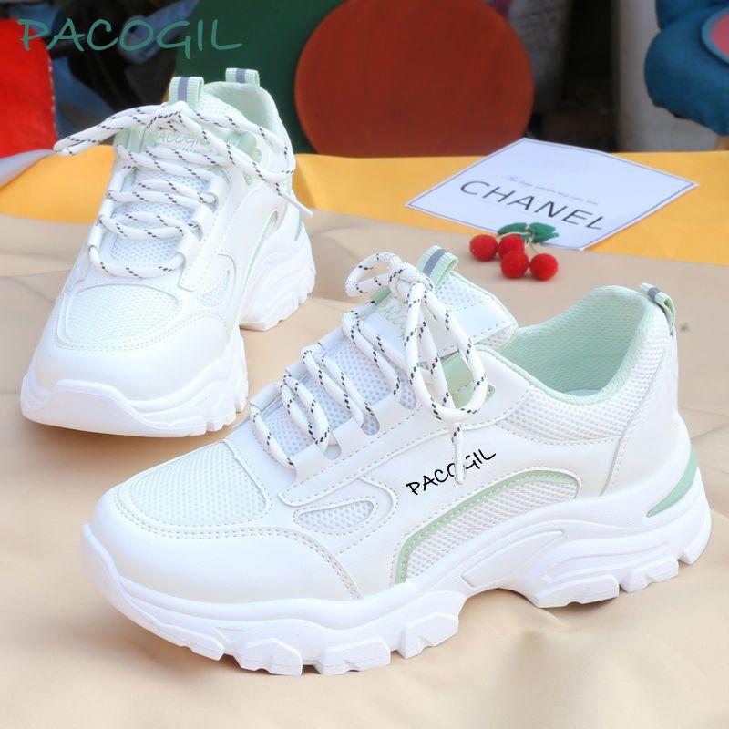 Sneakers Women's 2024 Spring and Summer Women's Shoes New Trendy Shoes Casual Running Shoes Breathable Mesh White Shoes Women's Dad Shoes