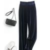 2022 Autumn Winter Casual High Waist Trousers Lady Velour Bell Bottom Vintage High StreetVelvetLong Pants Women Korean Stytle