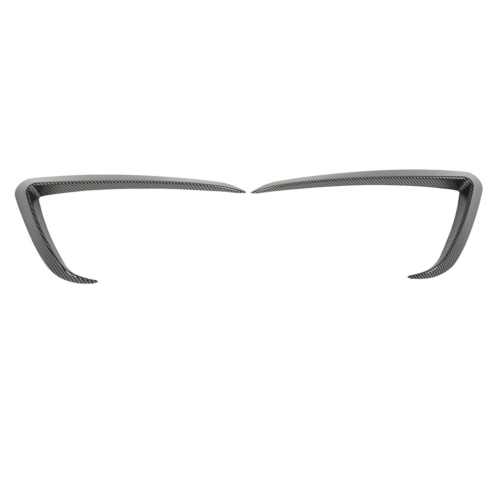 2PCs Front Bumper Wind Knife Front Bumper Blade Trim Replacement for Tesla Model Y 2020‑2022 Carbon Fiber Style