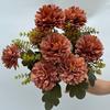 Искусственный букет хризантем, искусственные цветы с гибкими стеблями, реалистичные искусственные цветы для дома, свадьбы