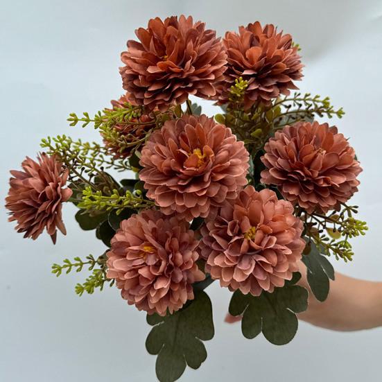 Искусственный букет хризантем, искусственные цветы с гибкими стеблями, реалистичные искусственные цветы для дома, свадьбы