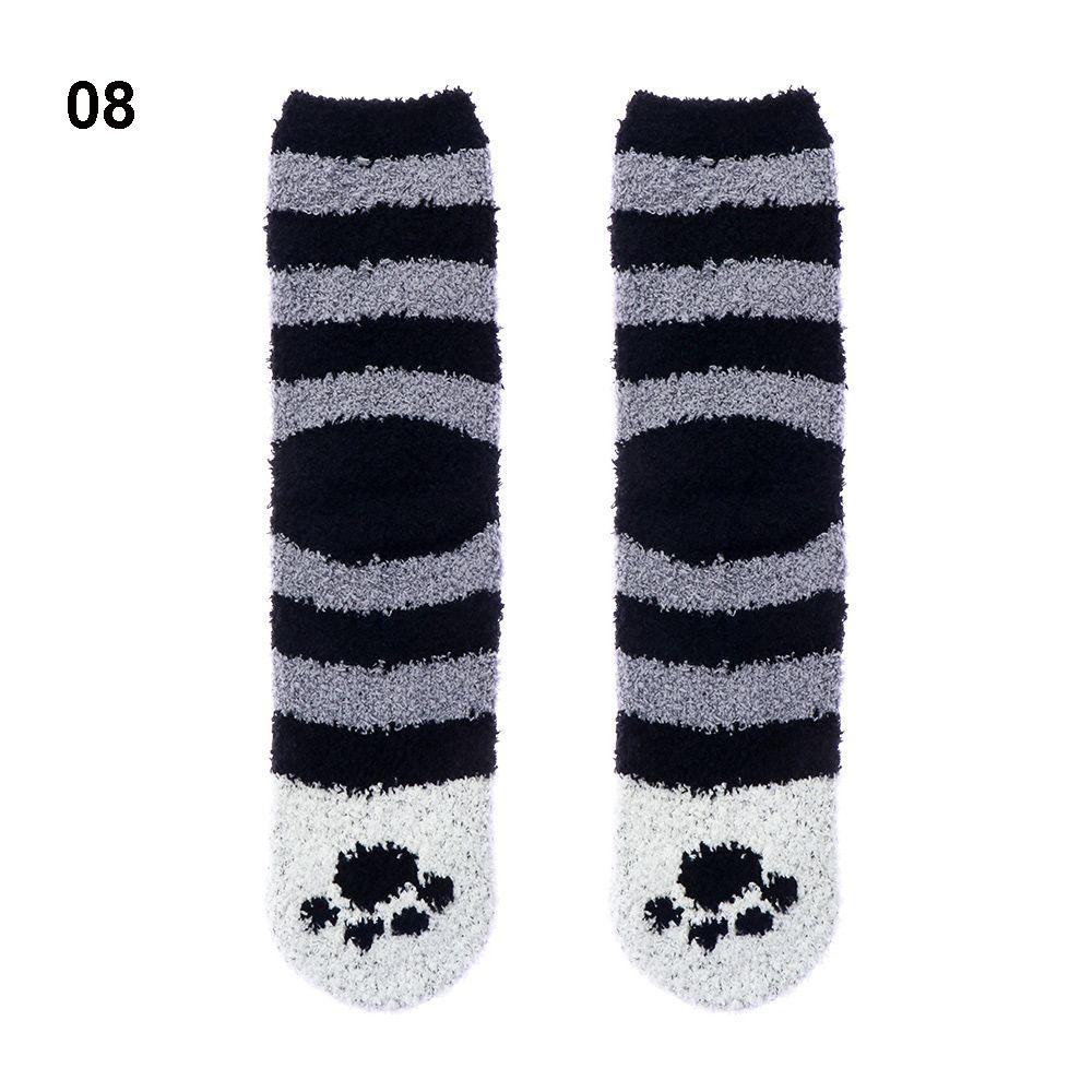 gift Fluffy Thickening Plush Sleep Bed Sock Floor Socks Cashmere Sox Coral velvet socks Paw pattern