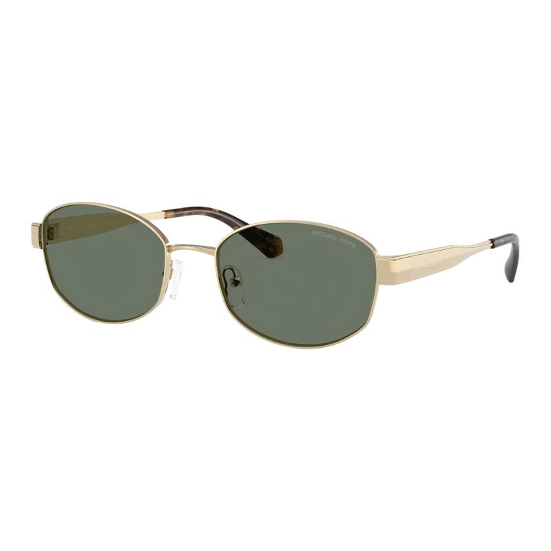 MICHAEL KORS Sculpted Temples Metal Oval Sunglasses Women's Gold