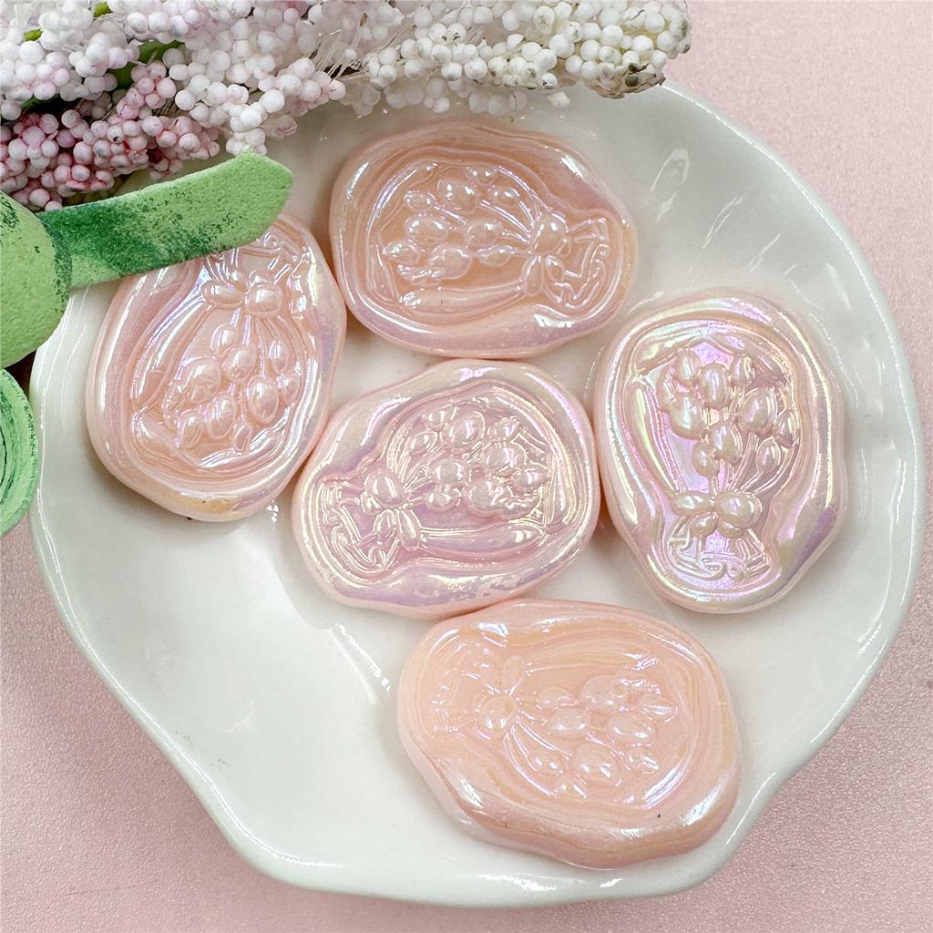 Hanmade Acrylic Geometry Handcrafted Beads Loose Spacer Handmade Bracelet Necklace DIY Tulip Flower For Jewelry Making 5pcs 21*27mm Beads