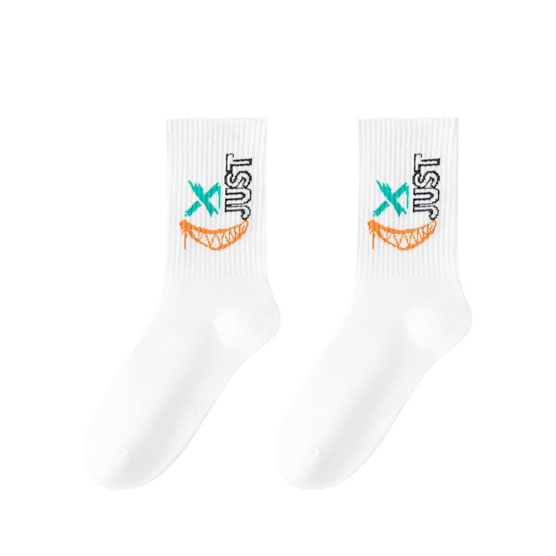 Multi-Size Men's Socks Black and White Long Tube High-Cut Versatile Student Style Autumn/Winter Sports Socks